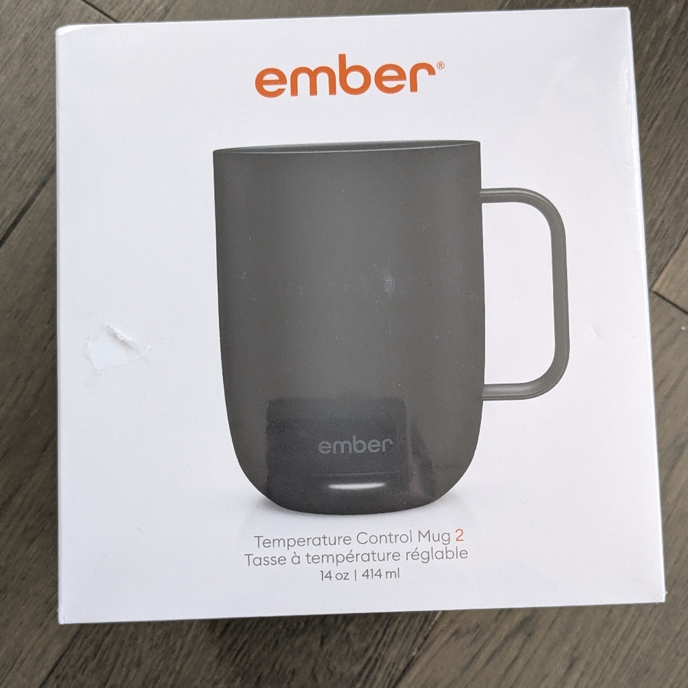NIB Black Ember Black Temperature Control Smart Mug 2, 14oz